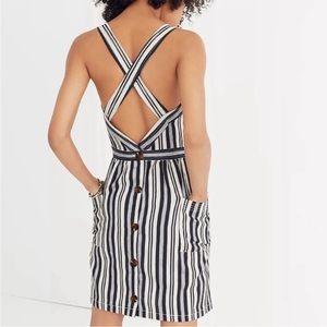 Madewell Apron Mini Dress in Evelyn Stripe size 0 NWT